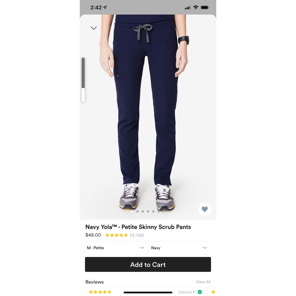 Figs Yola Navy Scrub pants
